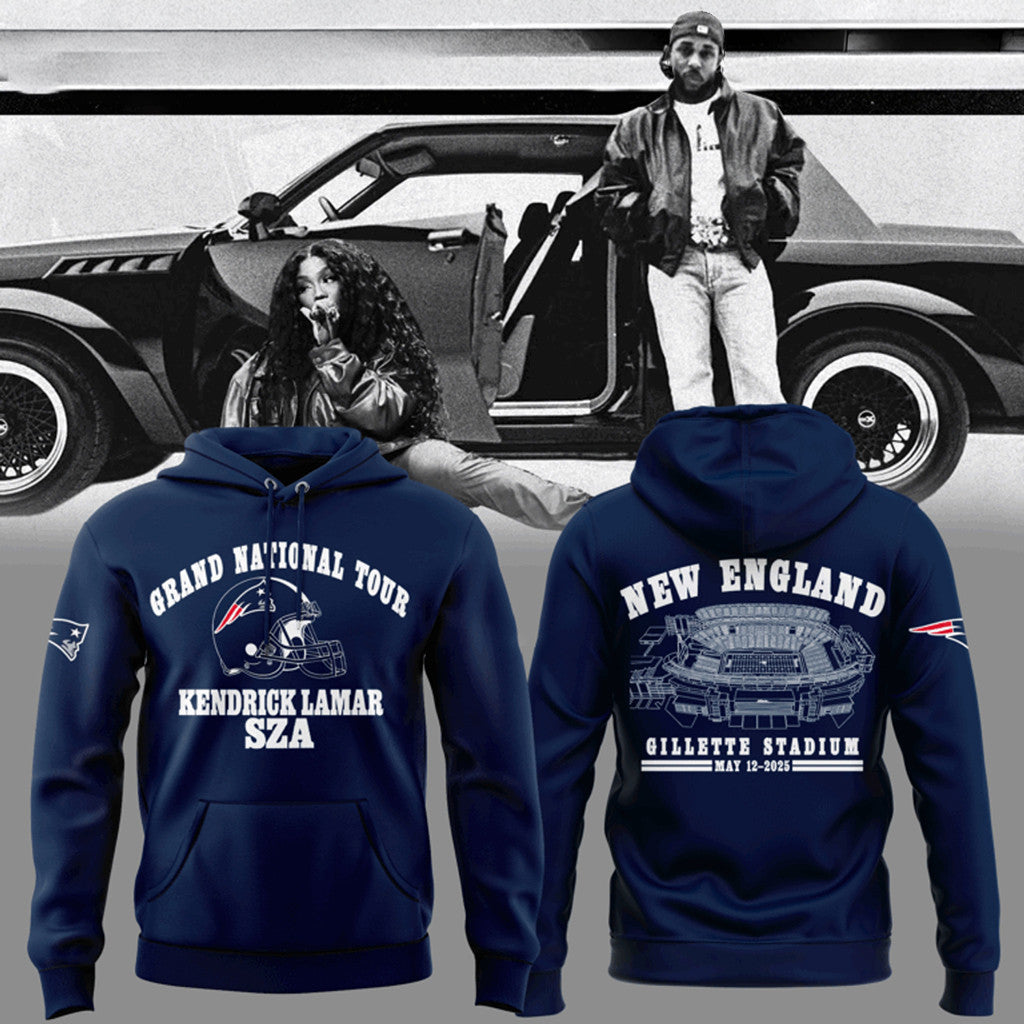 Grand National Tour X New England Patriots Navy Hoodie Fan Merch Gift Ideas For Dudes - Merchluma