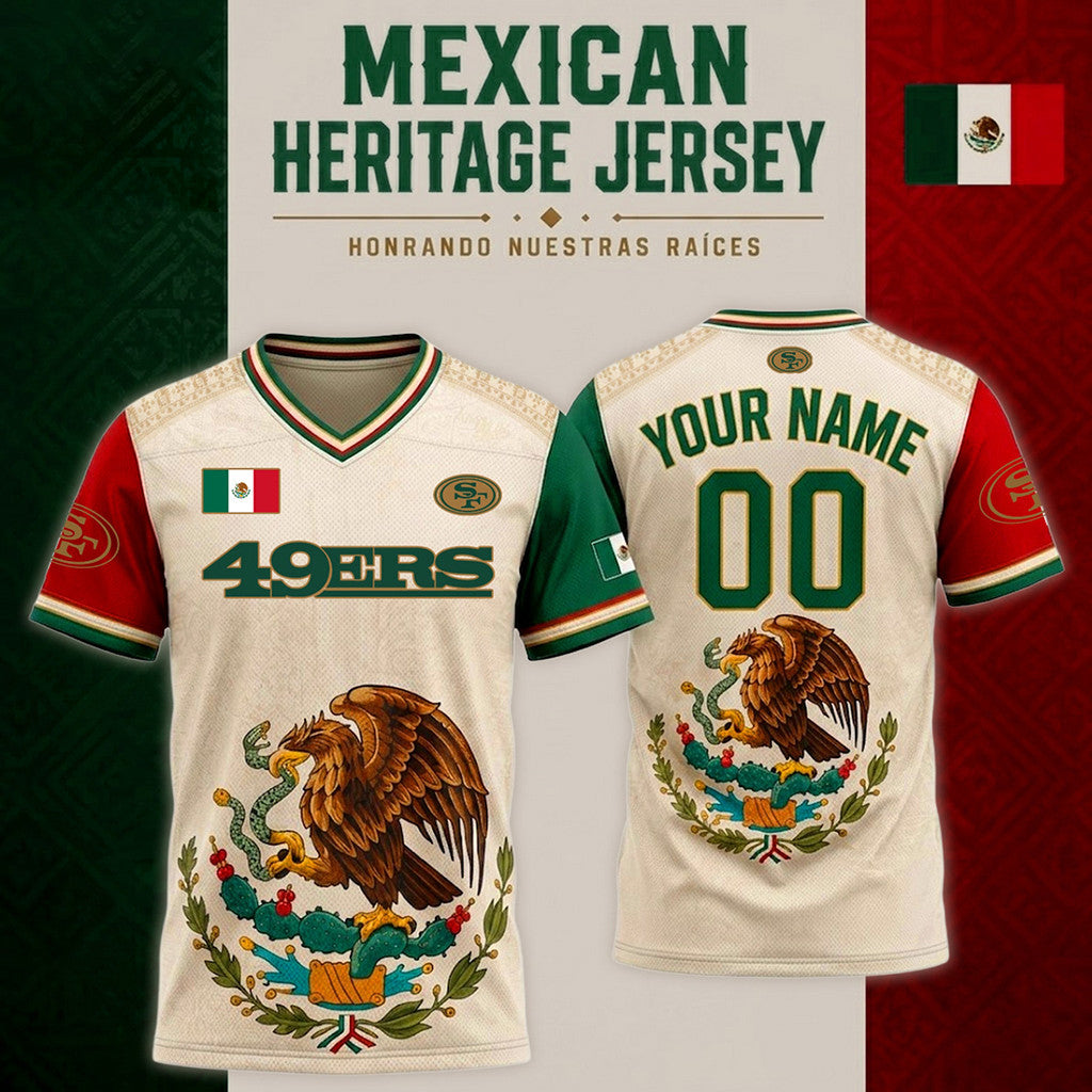 Personalized San Francisco 49ers Mexican Heritage Jersey SF 49ers Merch 2026 Gift For Fans - Merchluma