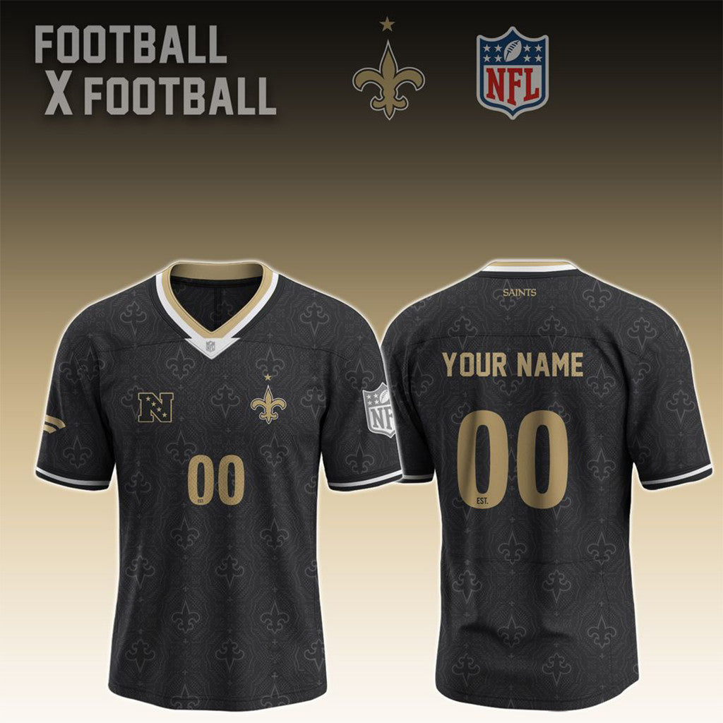Personalized New Orleans Saints Football X Football 2026 Jersey NO Saints Merch Fan Gifts - Merchluma