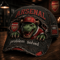 Arsenal FC Gunnersaurus Distressed Hat Problem Solved Hat 2026 Arsenal FC Merch Fan Gifts - Merchluma