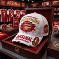 Arsenal FC 140TH Anniversary Champions Distressed Hat 1886 2026 Arsenal FC Merch Fan Gifts - Merchluma