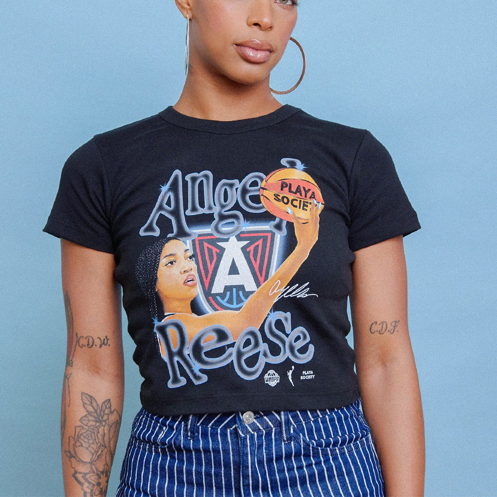 Playa Society Merch 2026 Angel Reese Baby T-Shirt Angel Reese Merch Basketball Fan Gift For Her - Merchluma