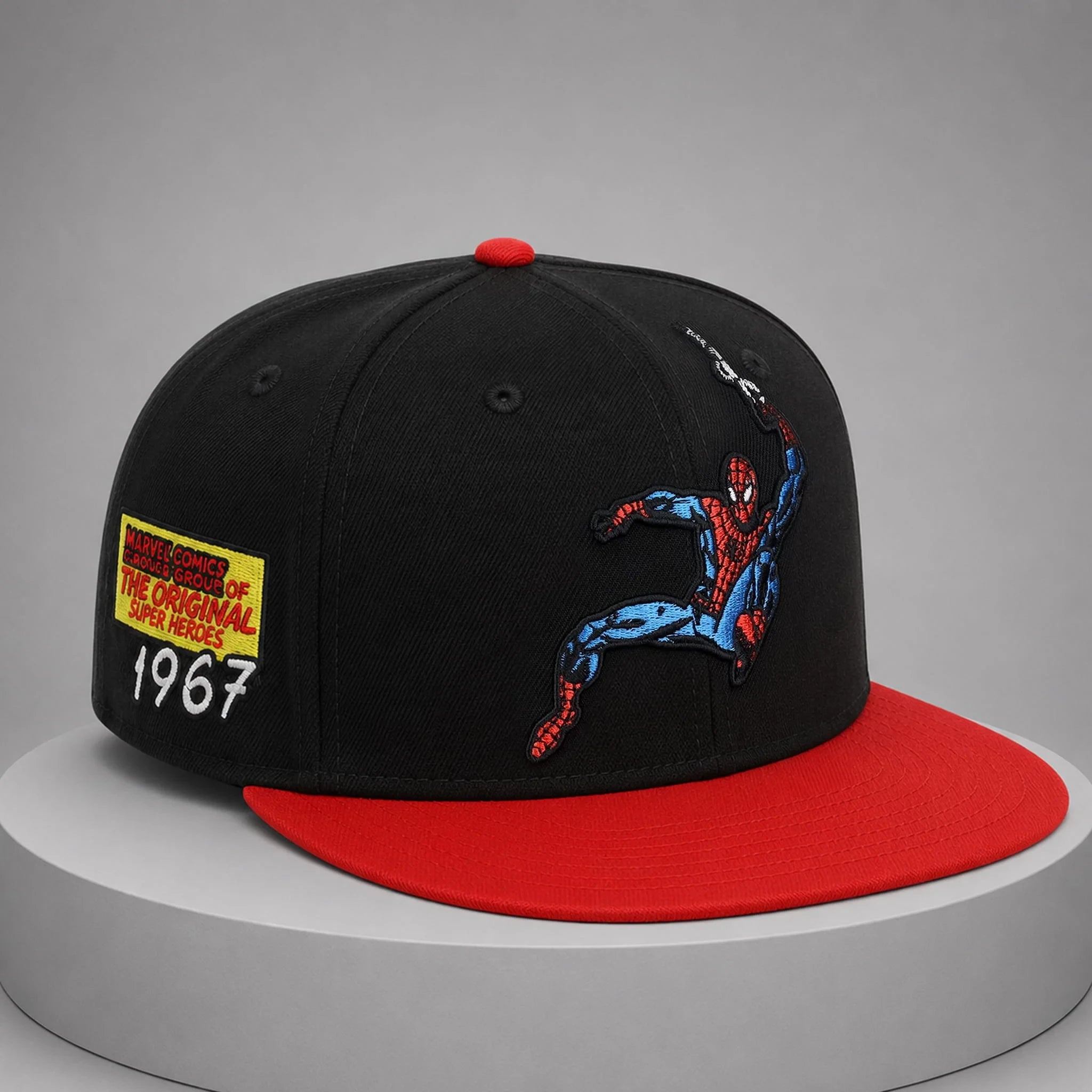 The Spider-Man Evolution Collection 1967 Sensational Spidey Saga Snapback Hat Spider-Man Merch - Merchluma