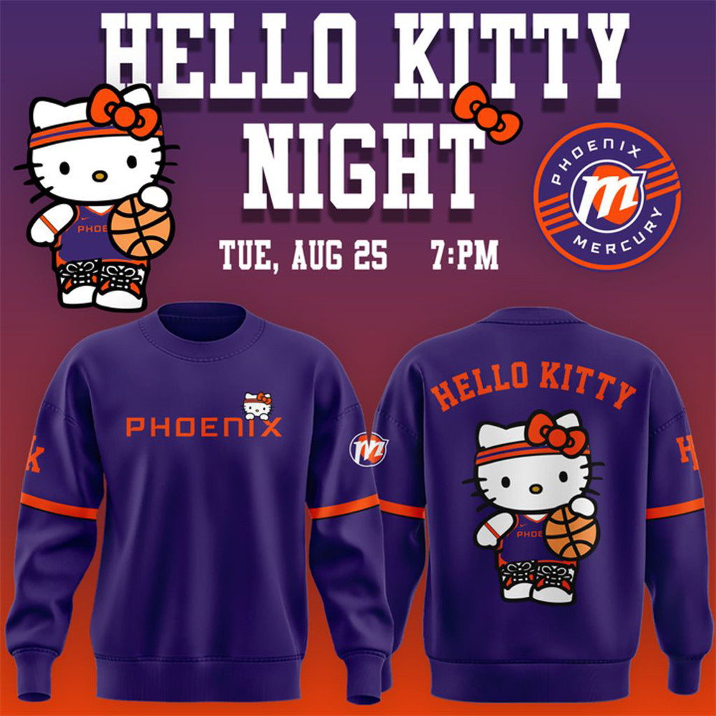 Phoenix Mercury Merch X Hello Kitty Night 2026 Sweatshirt Basketball Fans Gifts - Merchluma