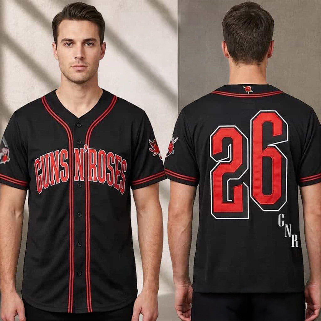 Guns N Roses Raleigh NC 2026 Jersey Baseball Jersey Guns N Roses Merch Gift For Rock Fans - Merchluma