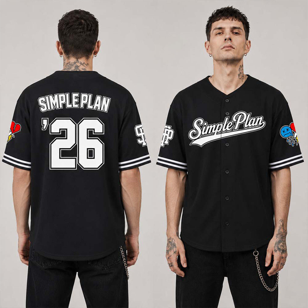 Simple Plan The Bigger Than You Think Tour 2026 The Sequel Baseball Jersey Simple Plan Merch - Merchluma
