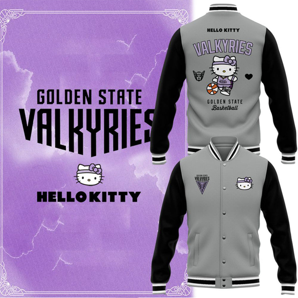 Golden State Valkyries X Hello Kitty 2026 Jacket Valkyries Merch Basketball Fan Gift Ideas - Merchluma