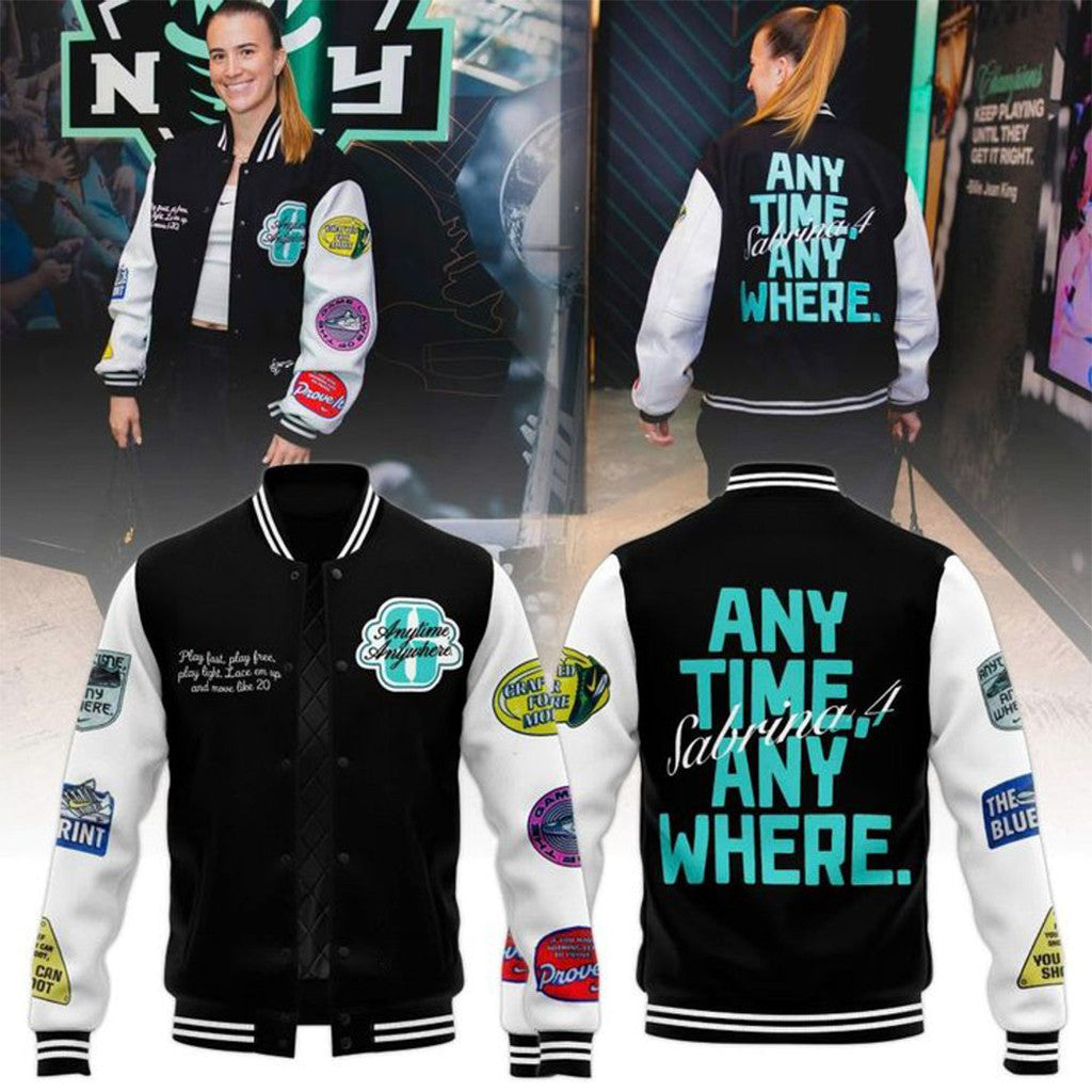 New York Liberty Sabrina Ionescu Anytime Anywhere 2026 Jacket NY Liberty Merch Fan Gifts - Merchluma