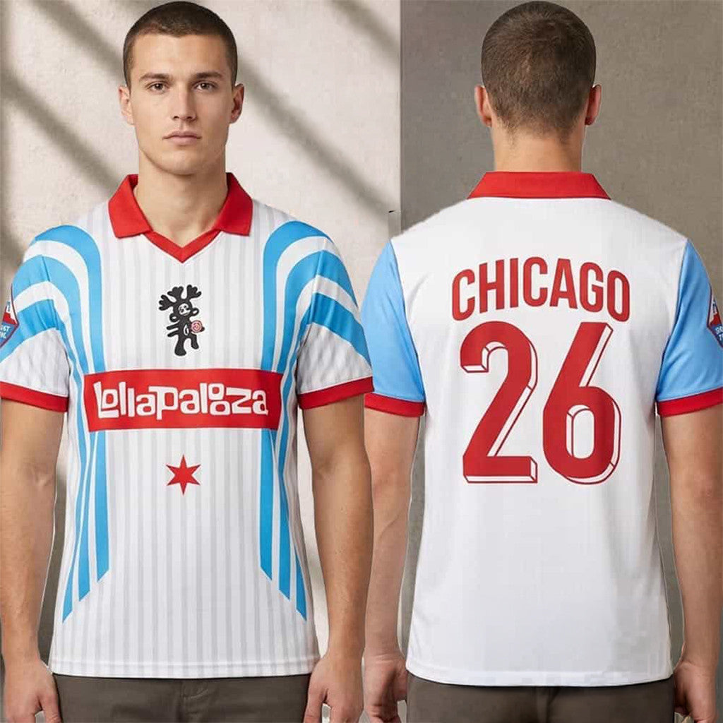 Lollapalooza Festival 2026 Pop Up Chicago 26 V-Neck Jersey Lollapalooza Merch Best Gifts - Merchluma