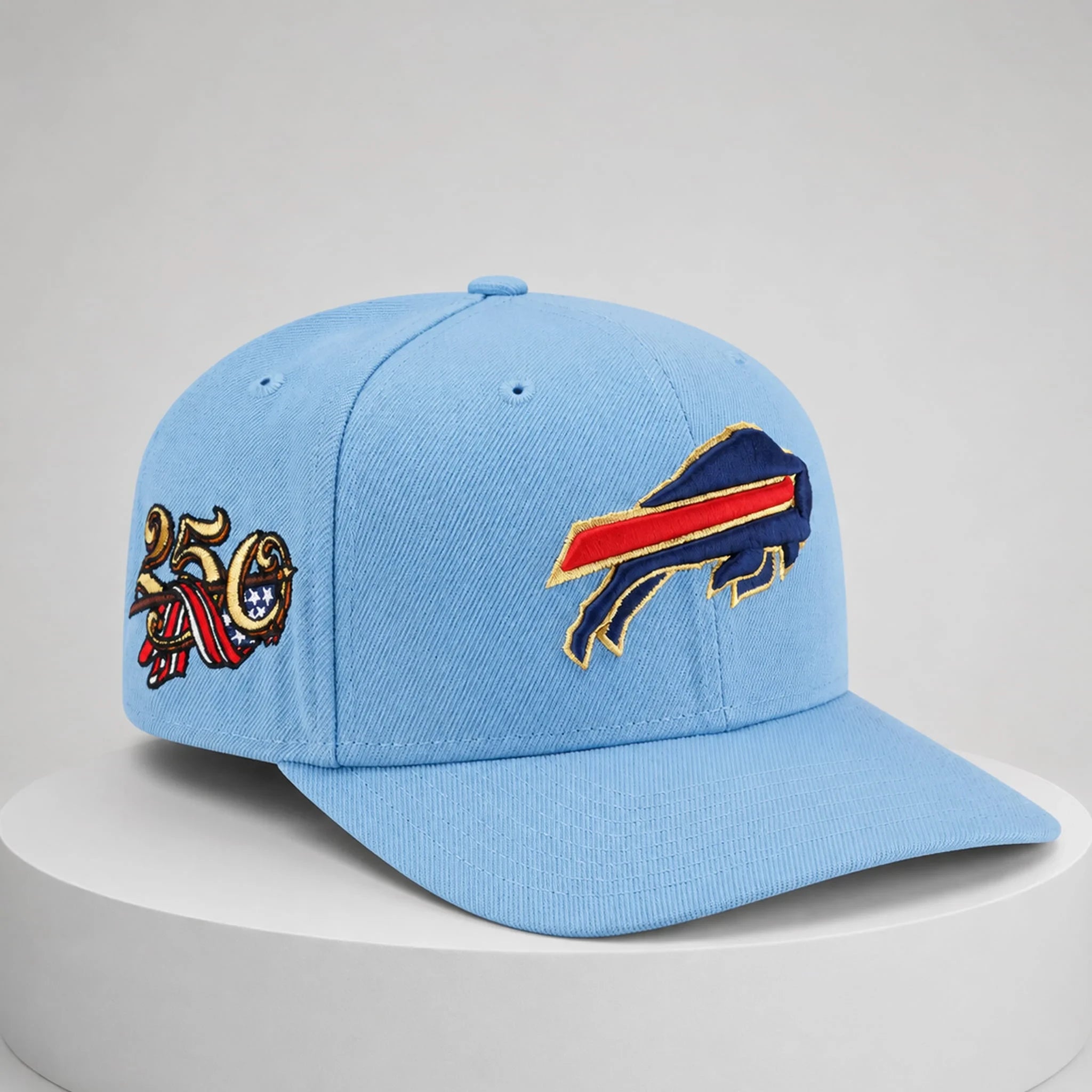 Buffalo Bills USA 250th Red White Blue Hat Embroidered Buffalo Bills Merch Football Fan Gifts - Merchluma