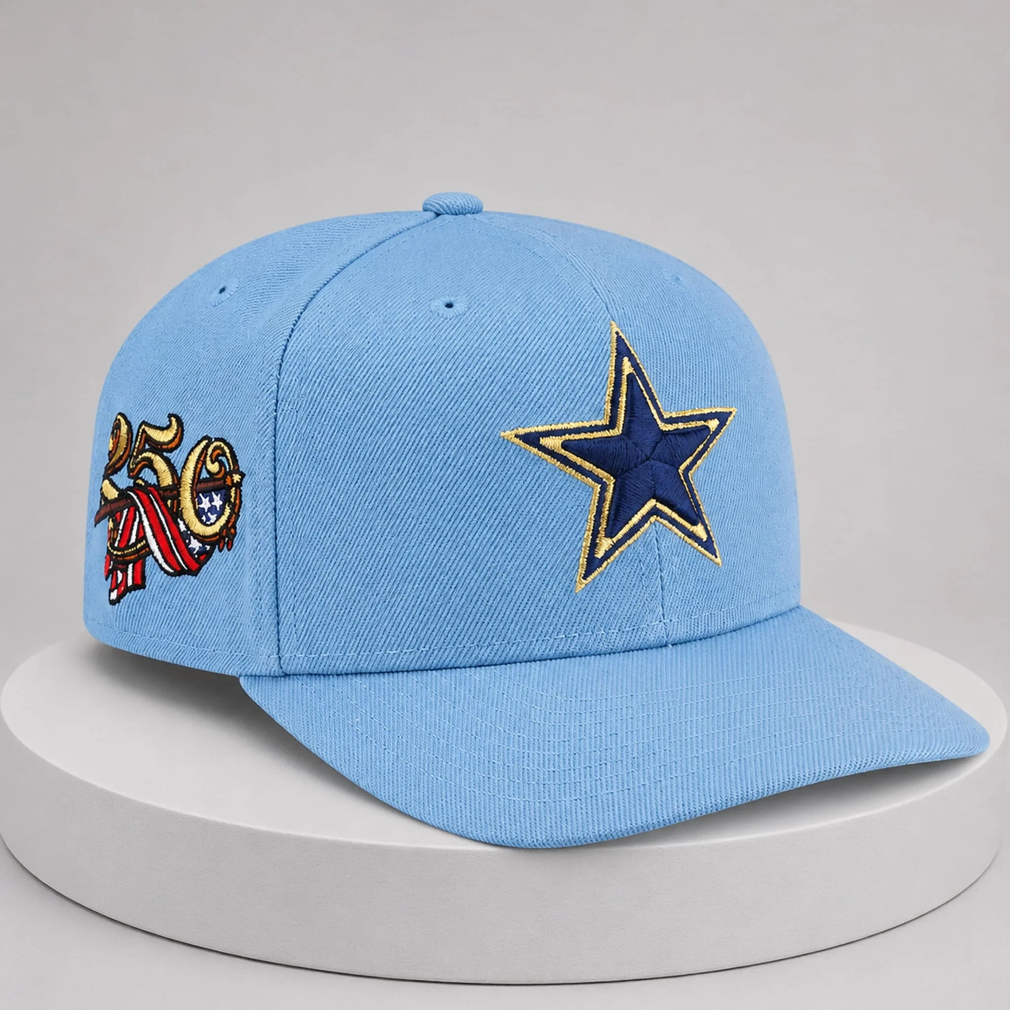 Dallas Cowboys USA 250th Red White Blue Hat Embroidered Dallas Cowboys Merch Gift For Dad - Merchluma