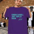 Corbin Carroll Just Tripled Again T-Shirt Arizona Diamondbacks Merch Gift For Baseball Fans - Merchluma