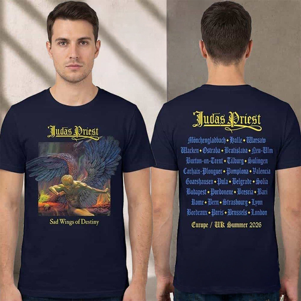 Judas Priest Sad Wings Of Destiny Europe UK Tour T-Shirt Judas Priest Merch Gift For Rockers - Merchluma