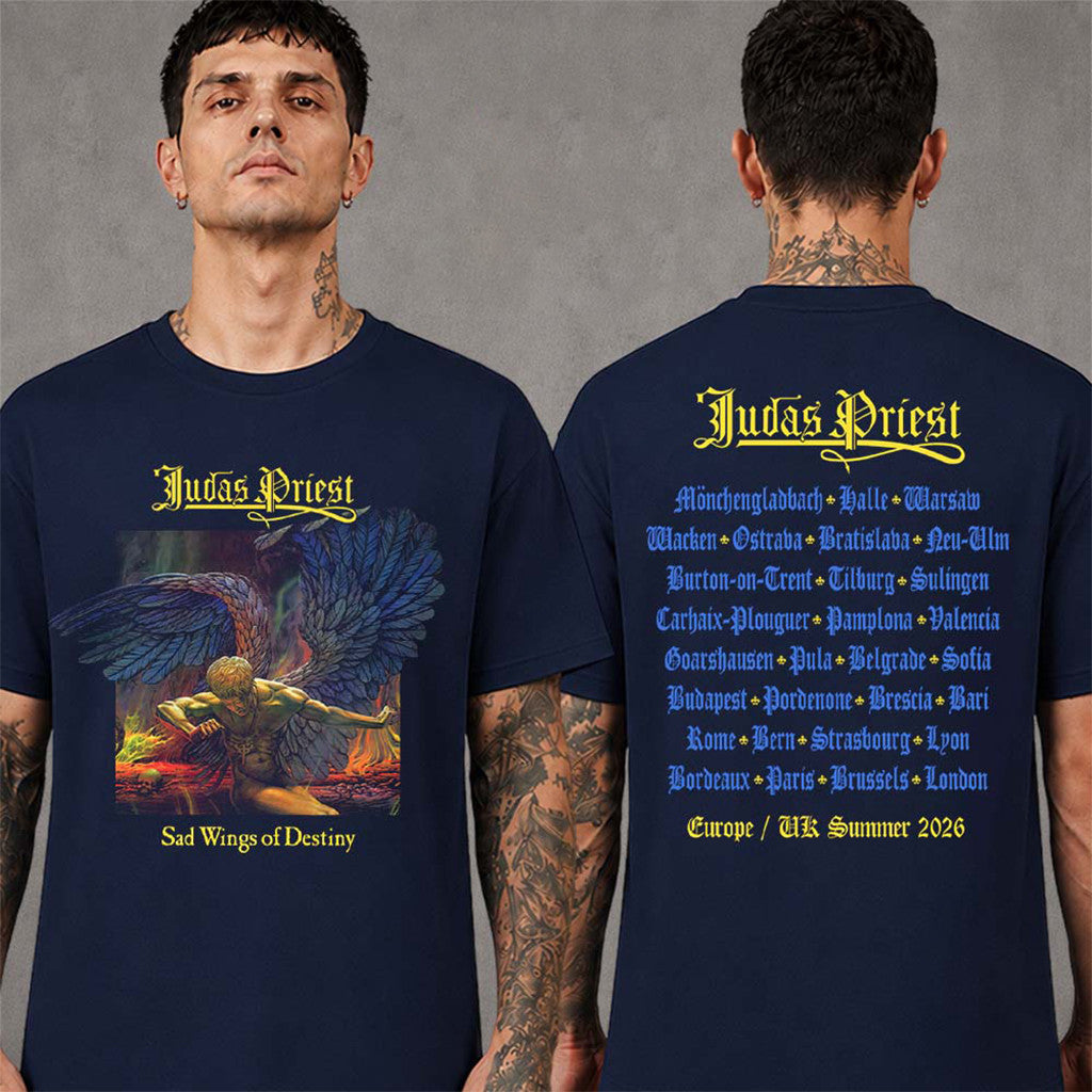 Judas Priest Faithkeepers Europe UK Summer 2026 Tour Merch Sad Wings Of Destiny Itin T-Shirt - Merchluma