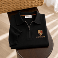 Porsche Zipper Polo Shirt Car Lover Apparel Birthday Presents For Boyfriend - Merchluma