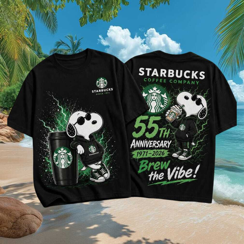 Snoopy Starbucks 55th Anniversary Brew The Vibe T-Shirt Funny Snoopy Merch BFF Gifts - Merchluma