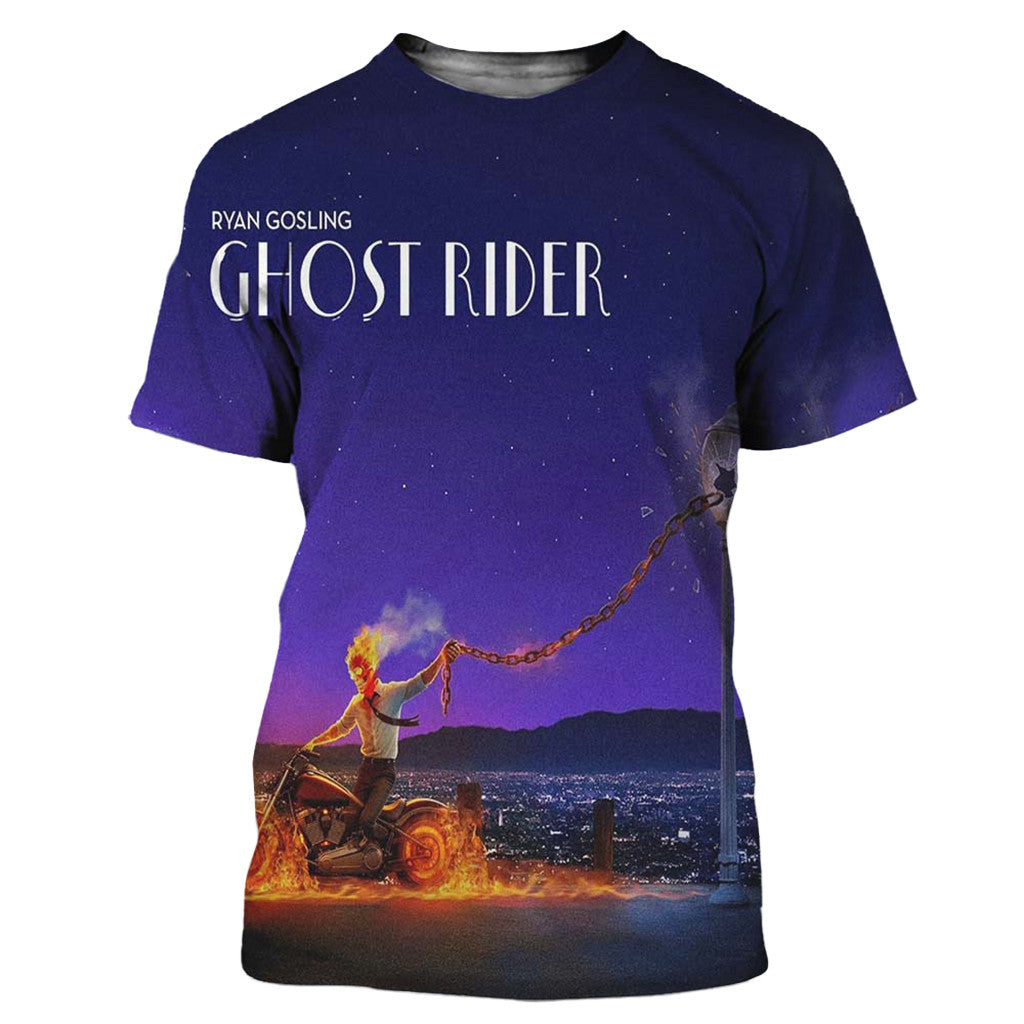 Ryan Gosling Merch Ghost Rider X La La Land Shirt Birthday Gift For Husband - Merchluma