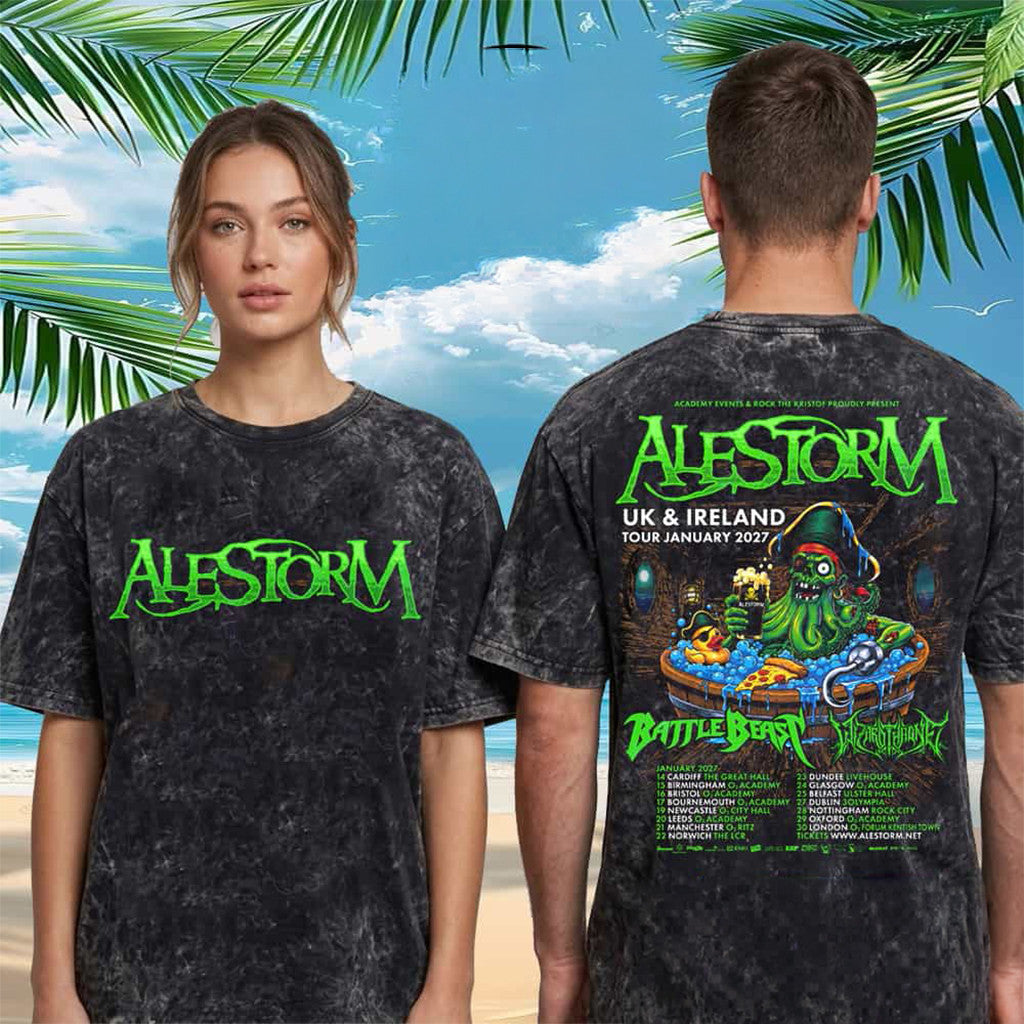 Alestorm Band UK And Ireland Tour January 2027 Schedule Tour Dates Washed Shirt Alestorm Merch - Merchluma