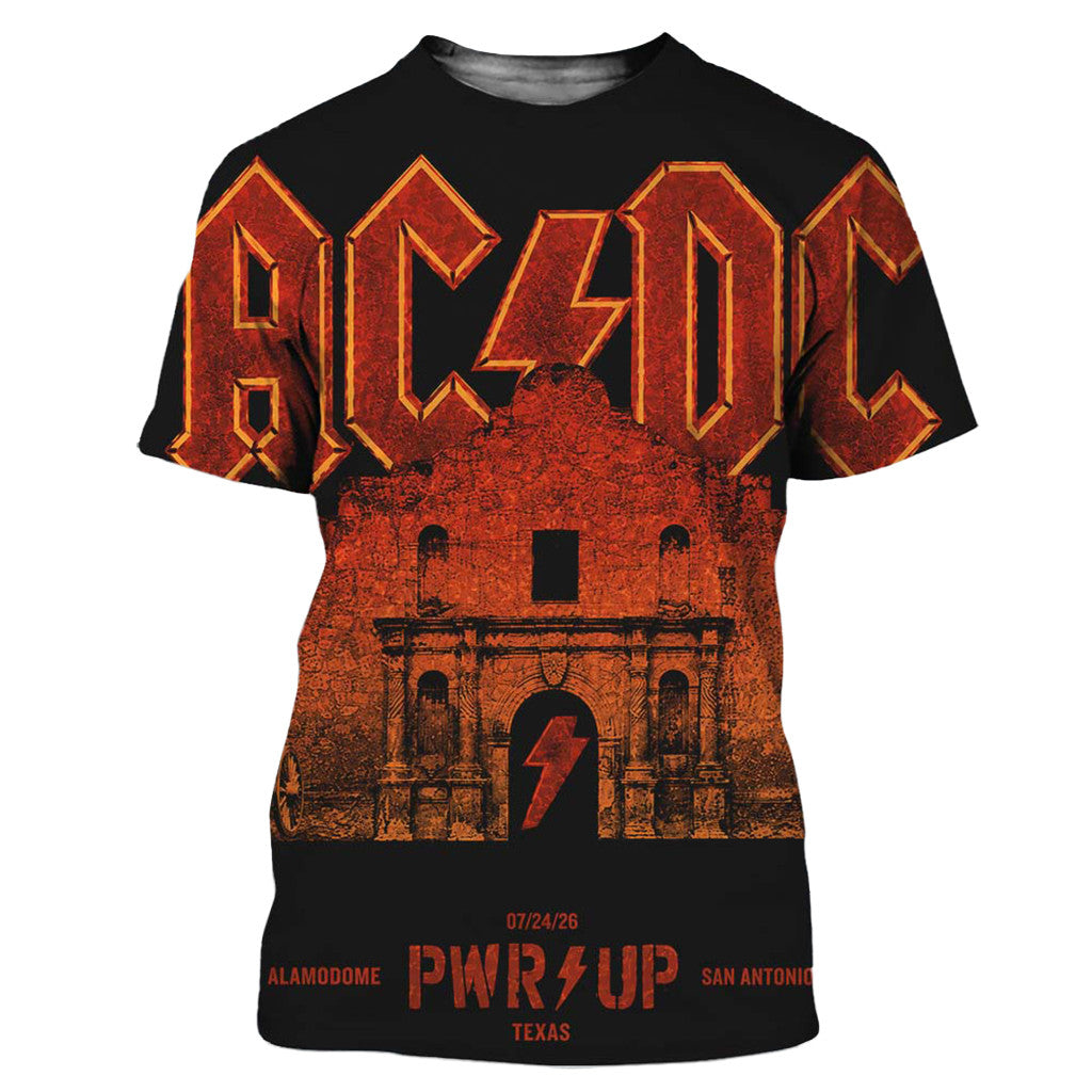ACDC San Antonio Texas 2026 T-Shirt Alamodome PWR Up Tour Clothing Gift For ACDC Fans - Merchluma