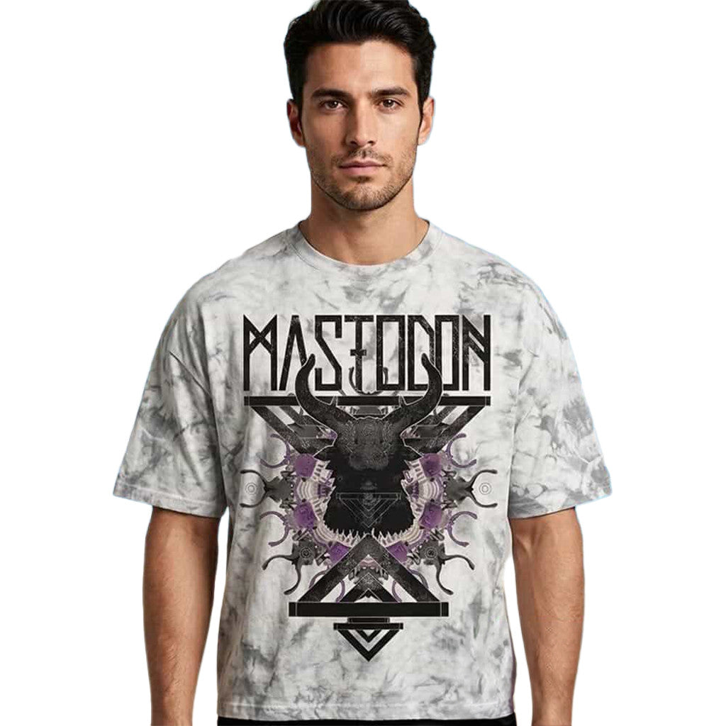 Mastodon Band 2026 Merch The Hunter 15th Anniversary Swirl Silhouette Crystal Silver T-Shirt - Merchluma