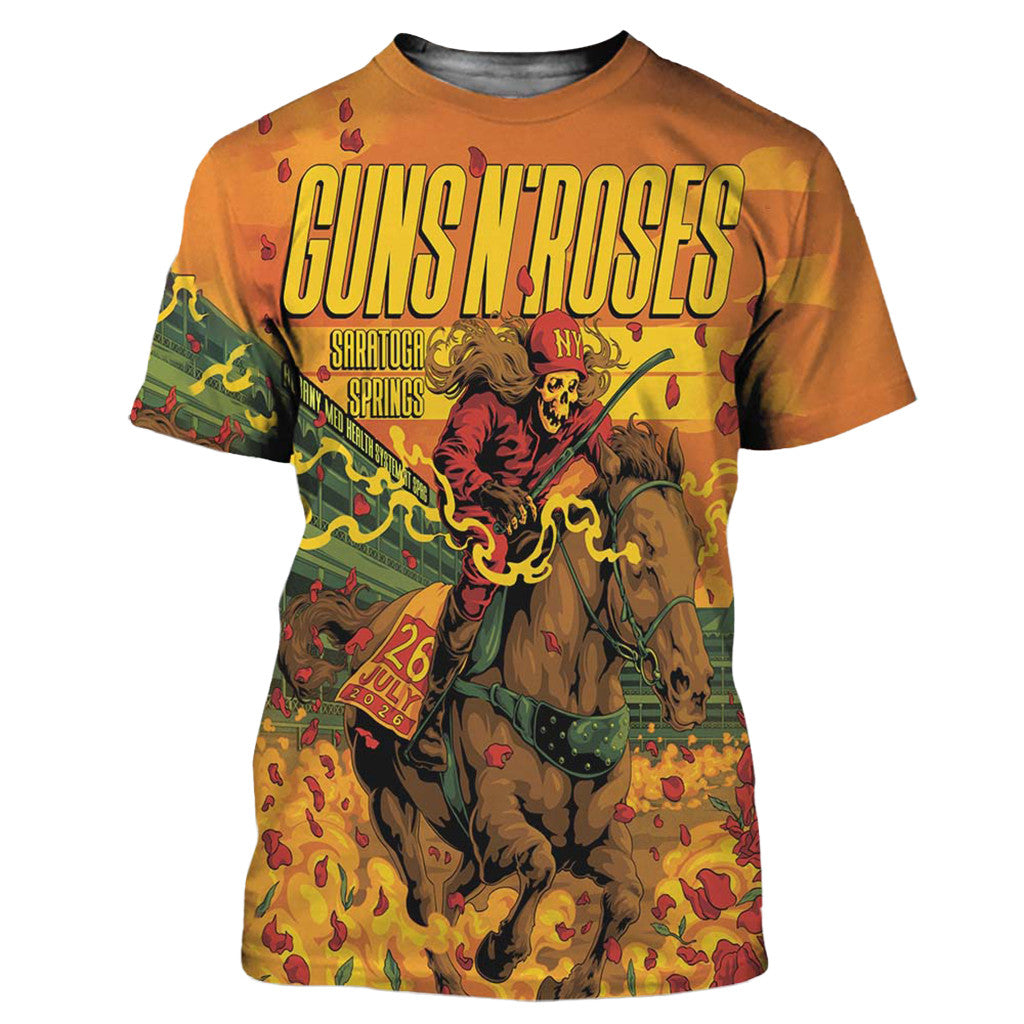Guns N Roses Saratoga Springs New York 2026 Event Poster T-Shirt Guns N Roses Merch Fan Gift - Merchluma