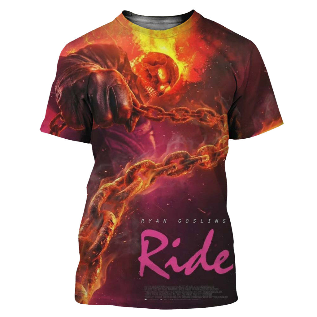 Ryan Gosling Ghost Rider Drive T-Shirt Ghost Rider Merch Gift For Movie Lovers - Merchluma