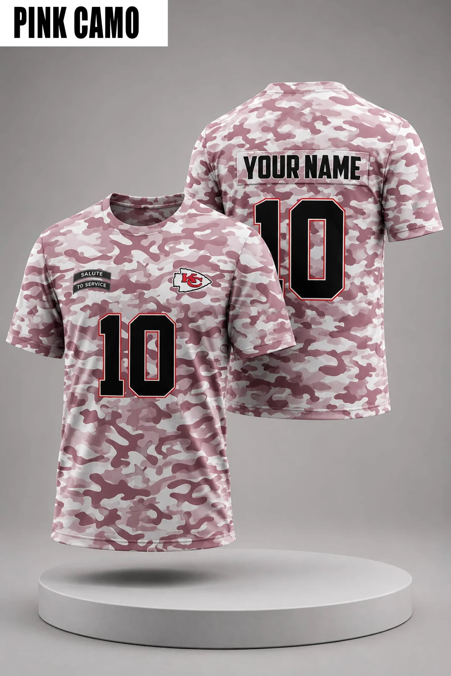 Personalized KC Chiefs Salute To Service Camo 2026 Shirt Chiefs Merch Football Fan Gift Ideas - Merchluma