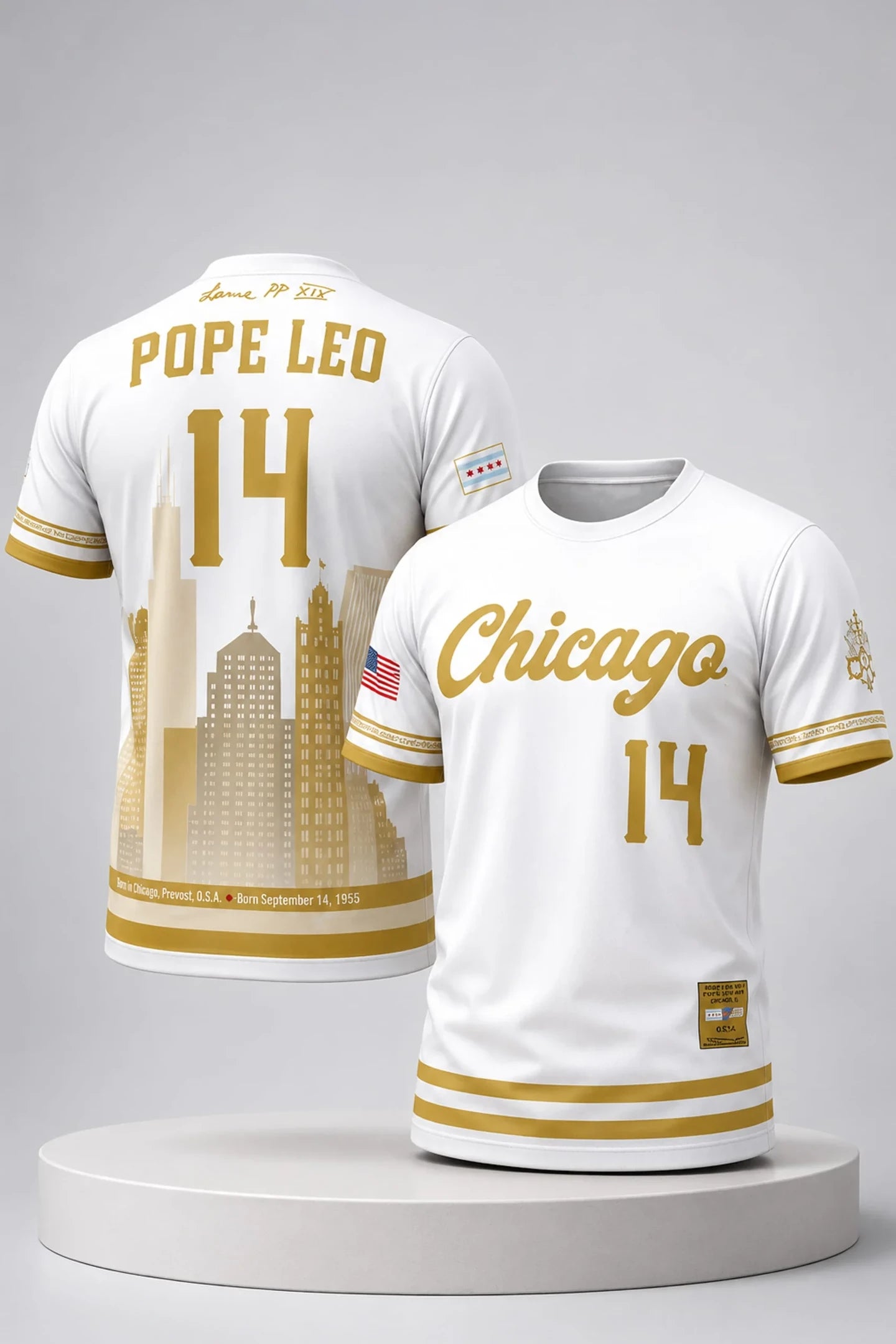 Chicago 2026 #14 Pope Leo XIV 250th Anniversary Of America Shirt Best Gifts For Husband - Merchluma