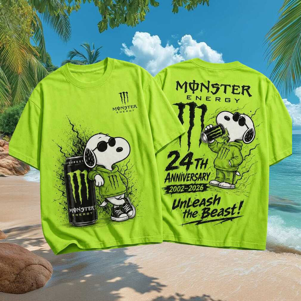 Monster Energy Drink Snoopy 24th Anniversary Unleash Beast T-Shirt Gift For Brothers - Merchluma
