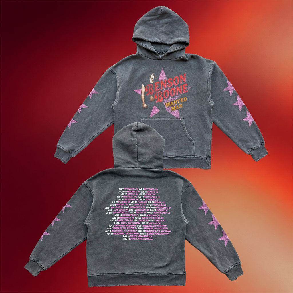 Benson Boone Merch 2026 Wanted Man Star Hoodie Benson Boone Tour Merch Gift For Music Fans - Merchluma