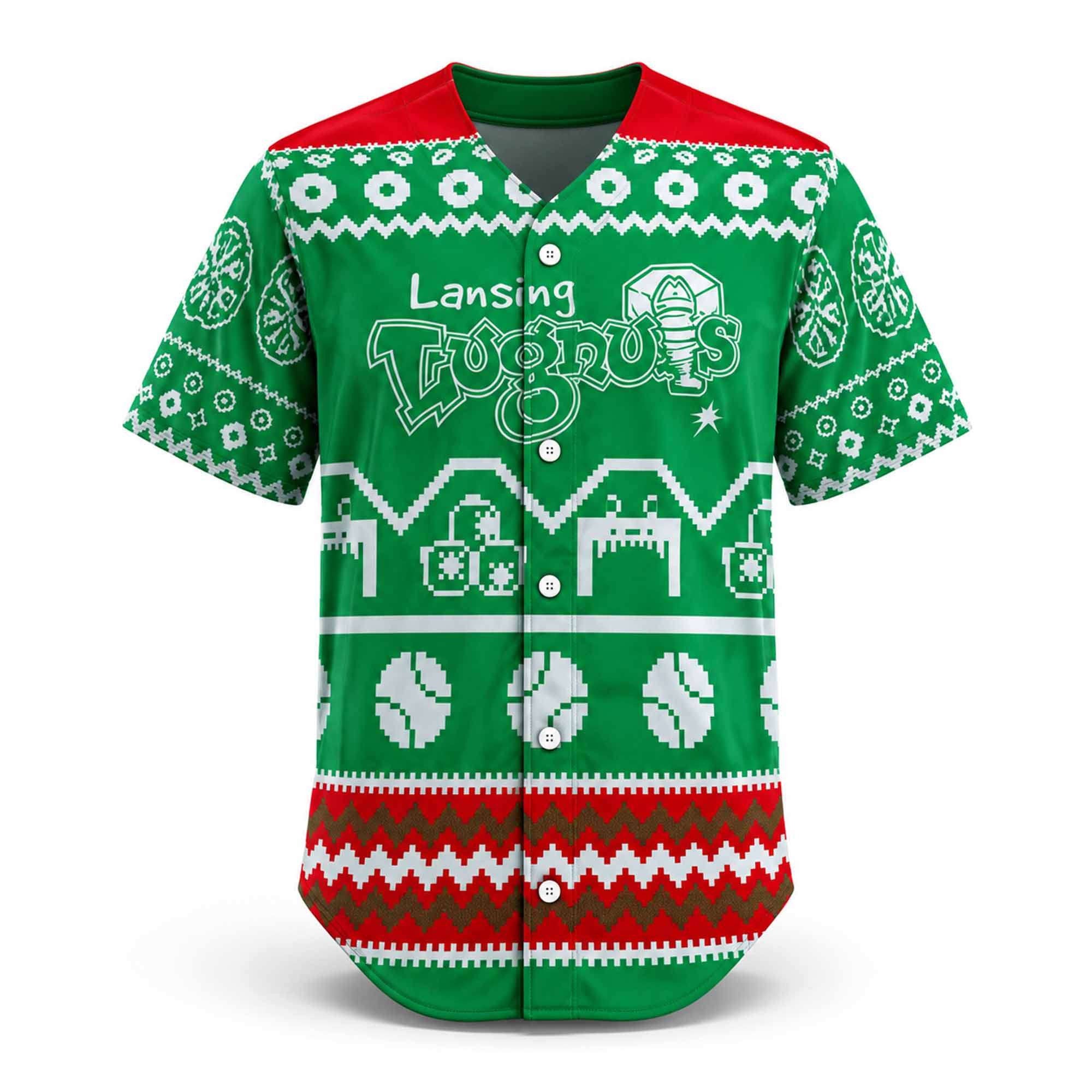 2026 Lansing Lugnuts Christmas In July Jersey Lansing Lugnuts Merch Gifts For Baseball Fans - Merchluma