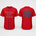 2026 Red Sox Baseball Isn't Boring Night Jersey #56 Kelly Red Sox Merch Gifts For Him - Merchluma