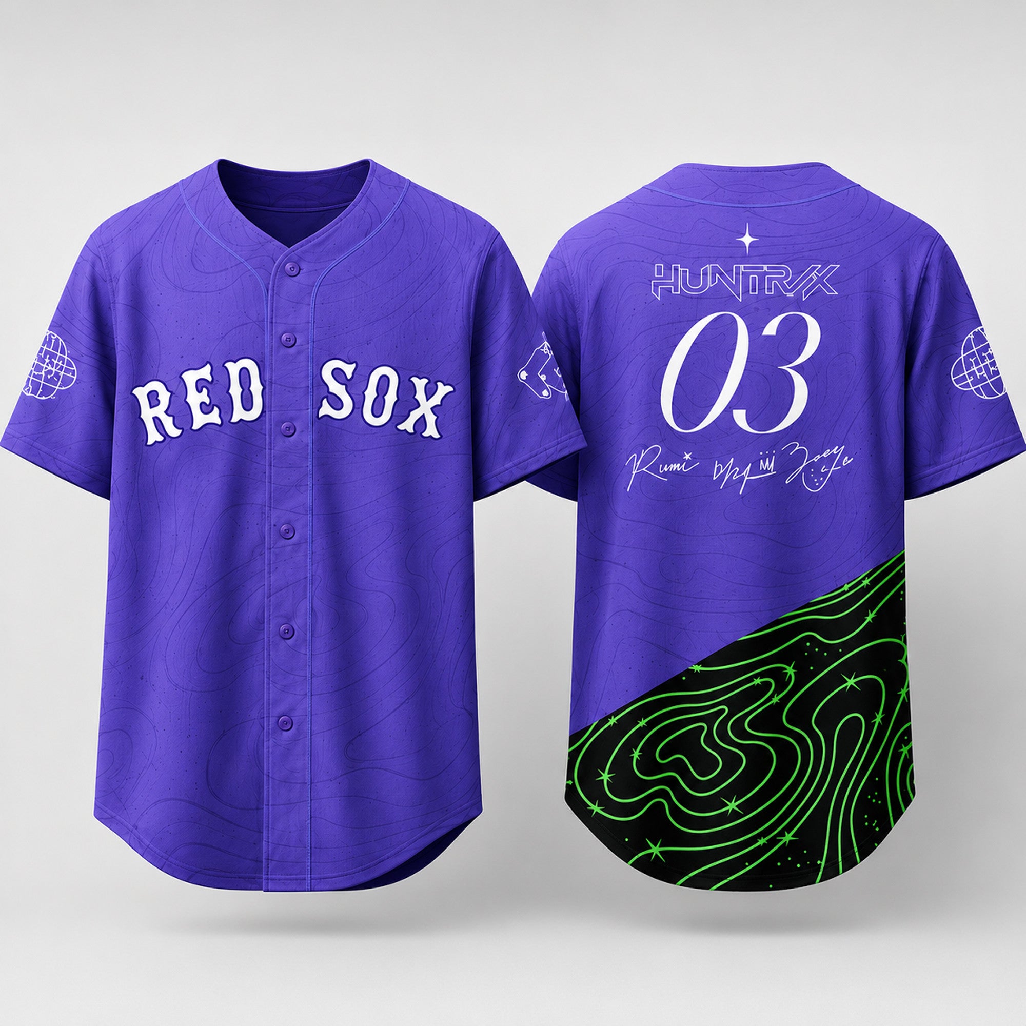 2026 Red Sox KPop Demon Hunters #03 HUNTR X Jersey Boston Red Sox Merch Gifts For Fans - Merchluma