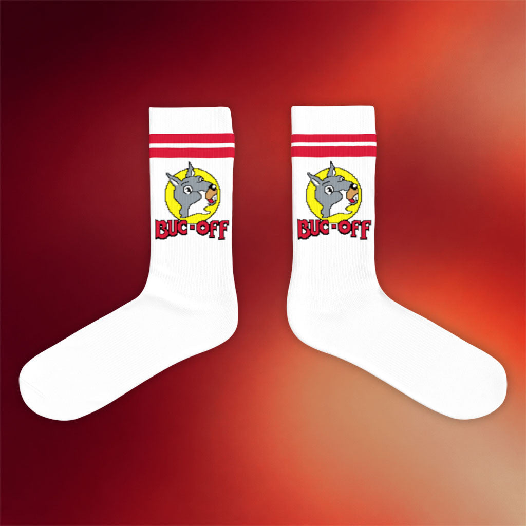 Buc-Off Merch 2026 Athletic Socks Last Week Tonight With John Oliver Merch Brothers Gifts - Merchluma