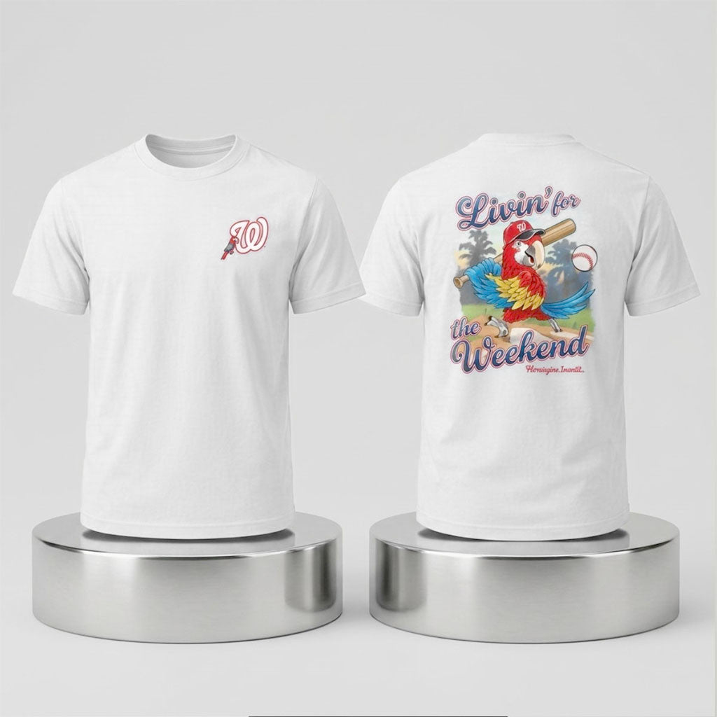 Washington Nationals Margaritaville Shirt 2026 Livin For The Weekend Tee Nationals Merch - Merchluma