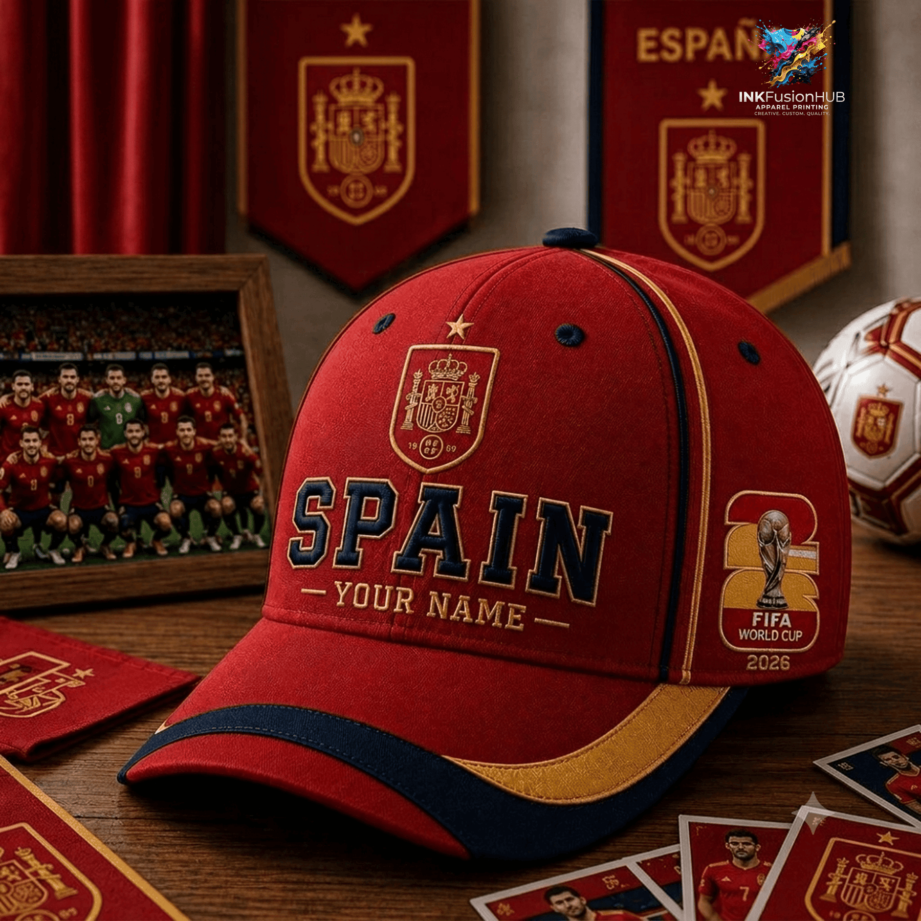 Personalized Spain FIFA World Cup 2026 Champions Hat FIFA Winner Merch Gift For Spain Fans - Merchluma