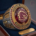Brisbane Broncos Championship Ring 4x Queensland's Finest Ring Brisbane Broncos Merch Fan Gifts - Merchluma