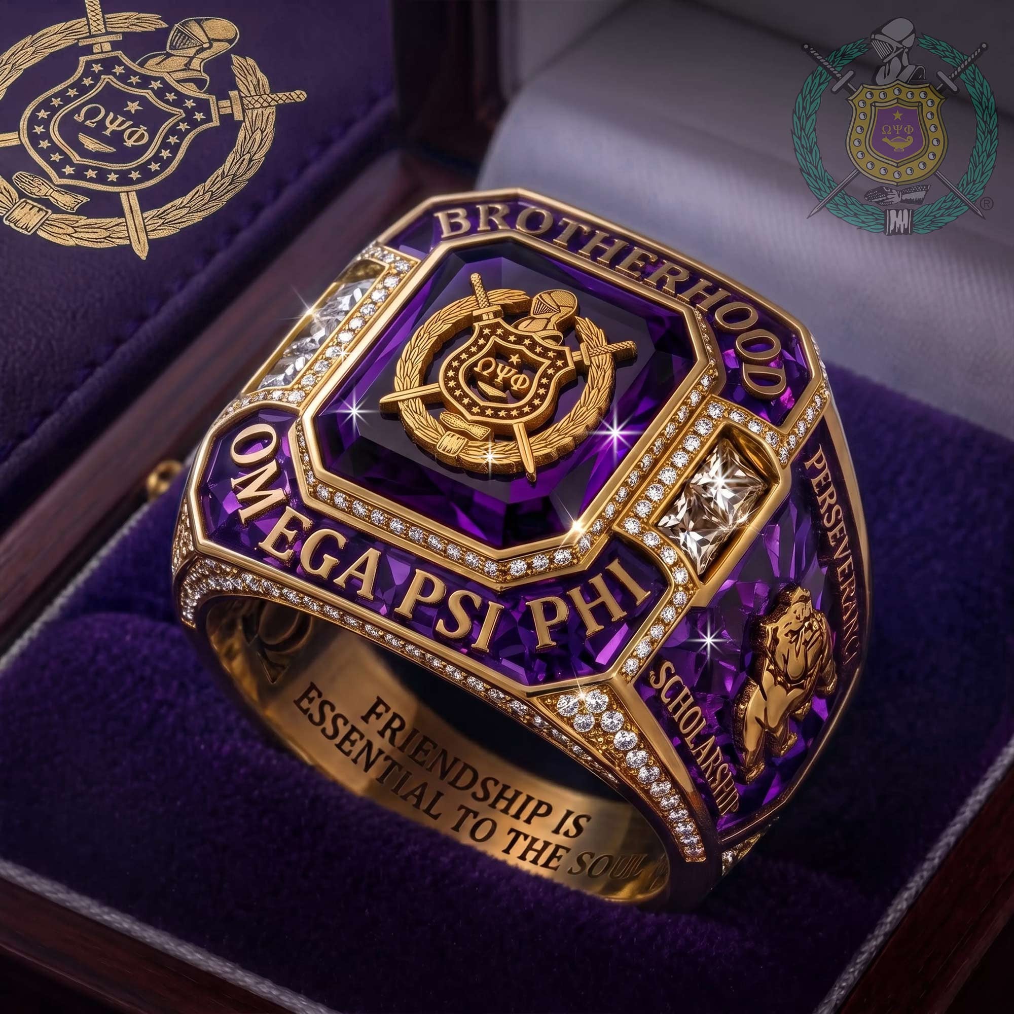 Omega Psi Phi Brotherhood Ring Friendship Is Essential To The Soul Ring OPP Fraternity Merch - Merchluma