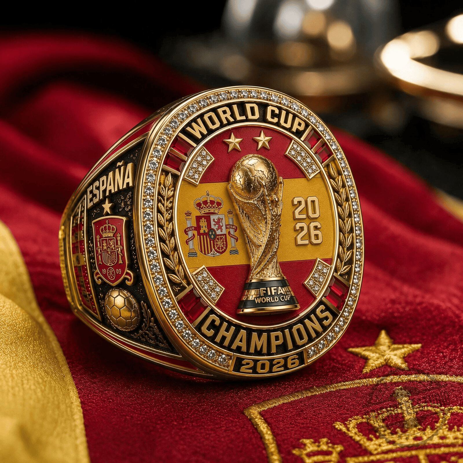 Spain World Cup 2026 Champions Ring Espana FIFA WC Winner Merch Gift For Football Fans - Merchluma