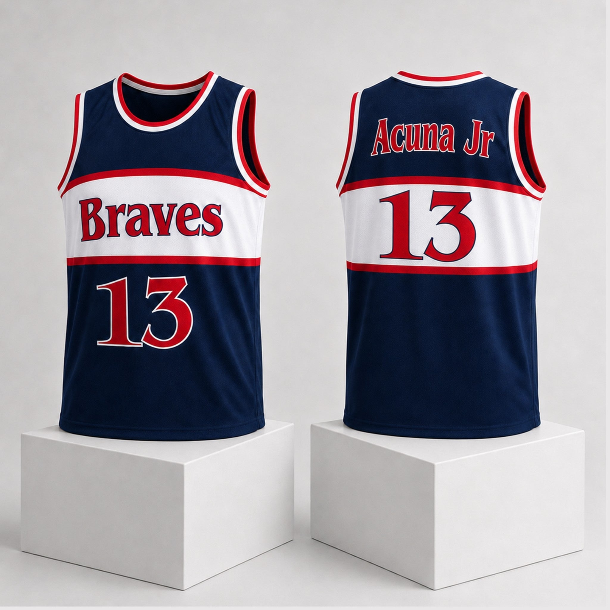 Atlanta Braves Ronald Acuna Jr #13 Basketball Jersey 2026 Atlanta Braves Merch Fans Gifts - Merchluma