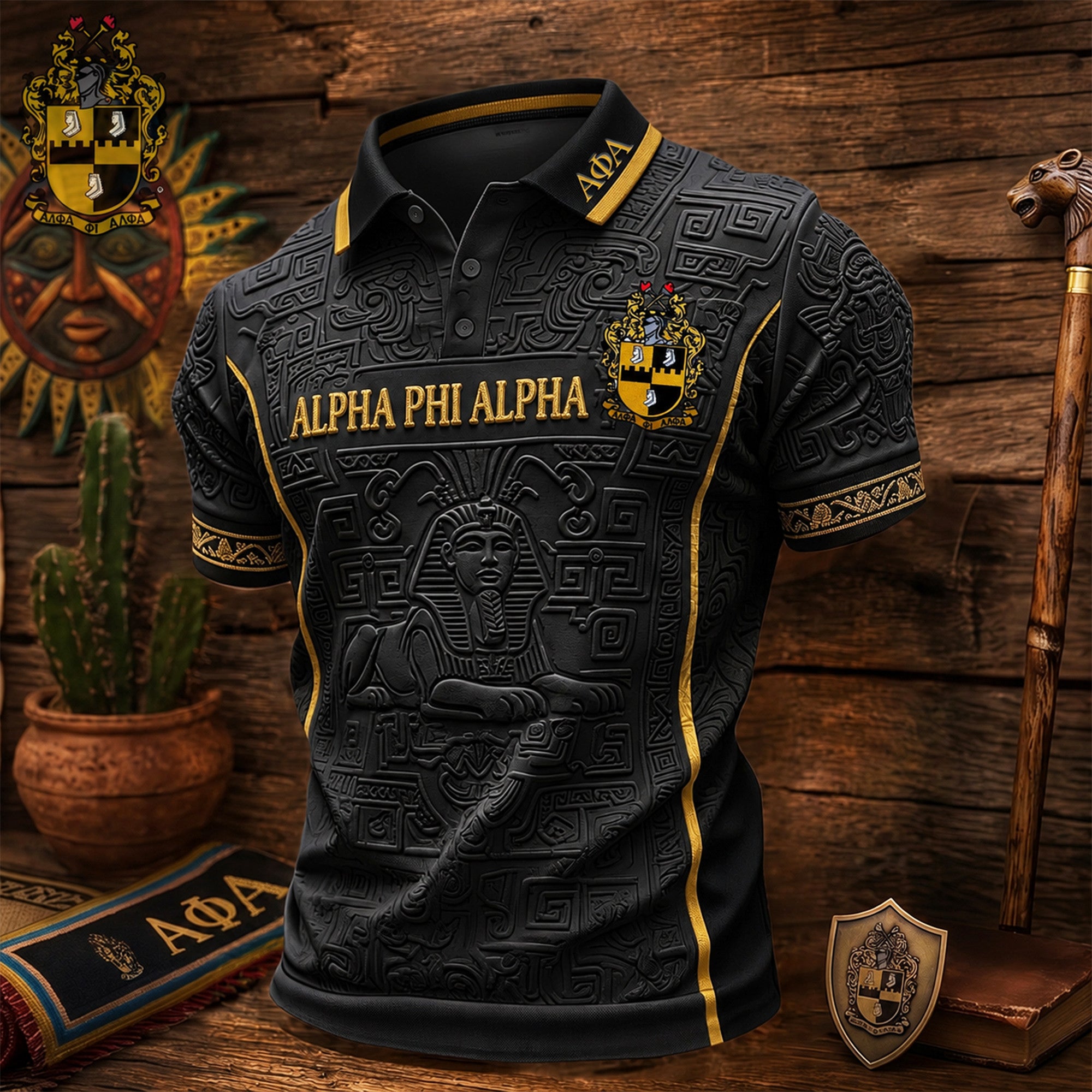 Alpha Phi Alpha 1906 Crest Polo Shirt APA Fraternity Merch Present For Brothers - Merchluma