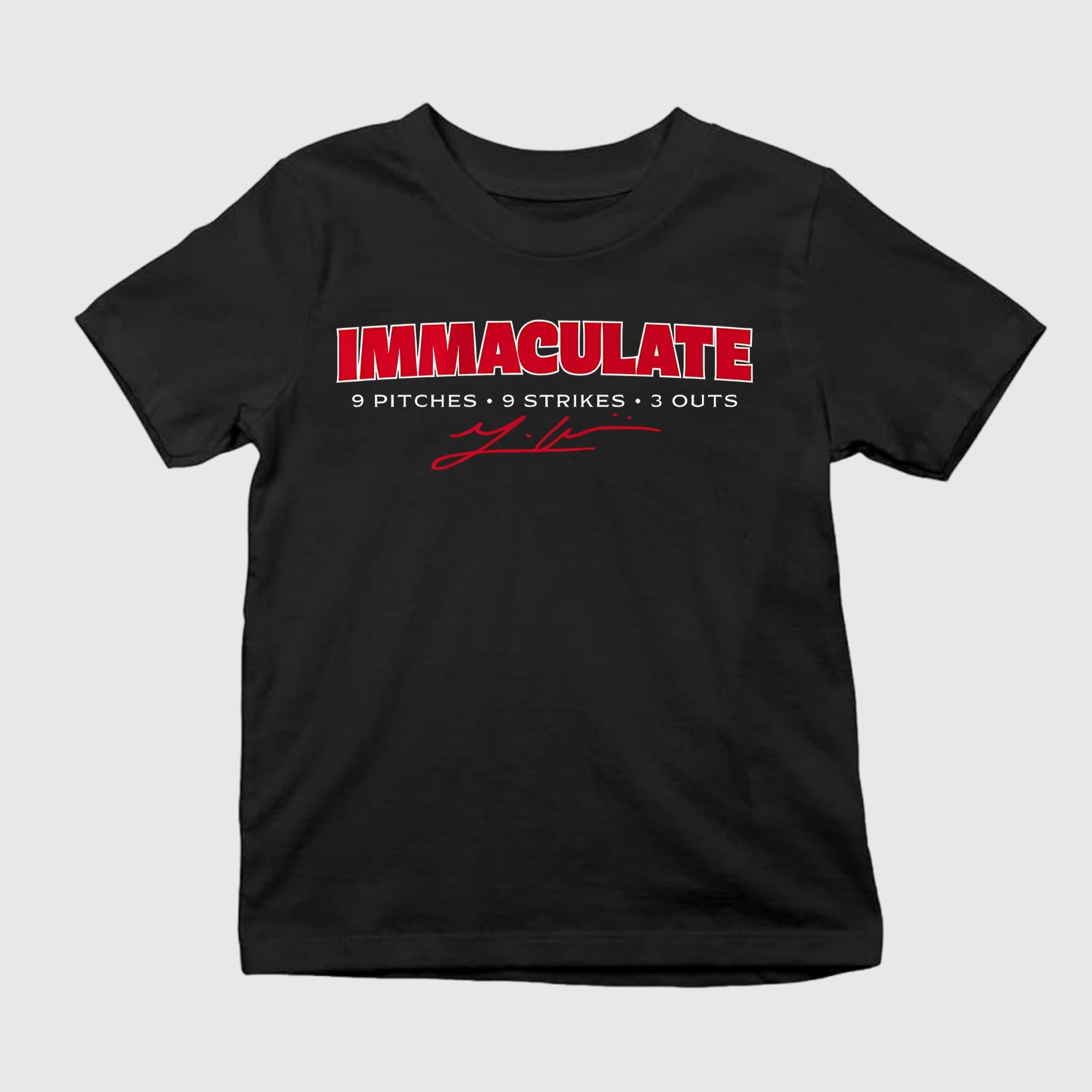 The Immaculate Inning Shirt 9 Pitches 9 Strikes 3 Outs T-Shirt Immaculate Merch BFF Gifts - Merchluma