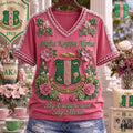 Alpha Kappa Alpha By Culture And By Merit V-Neck Shirt AKA Sorority Merch Gift For Sisters - Merchluma