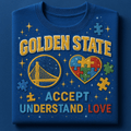 Golden State Warriors Merch 2026 Autism Awareness Accept Understand Love T-Shirt Fan Gear - Merchluma