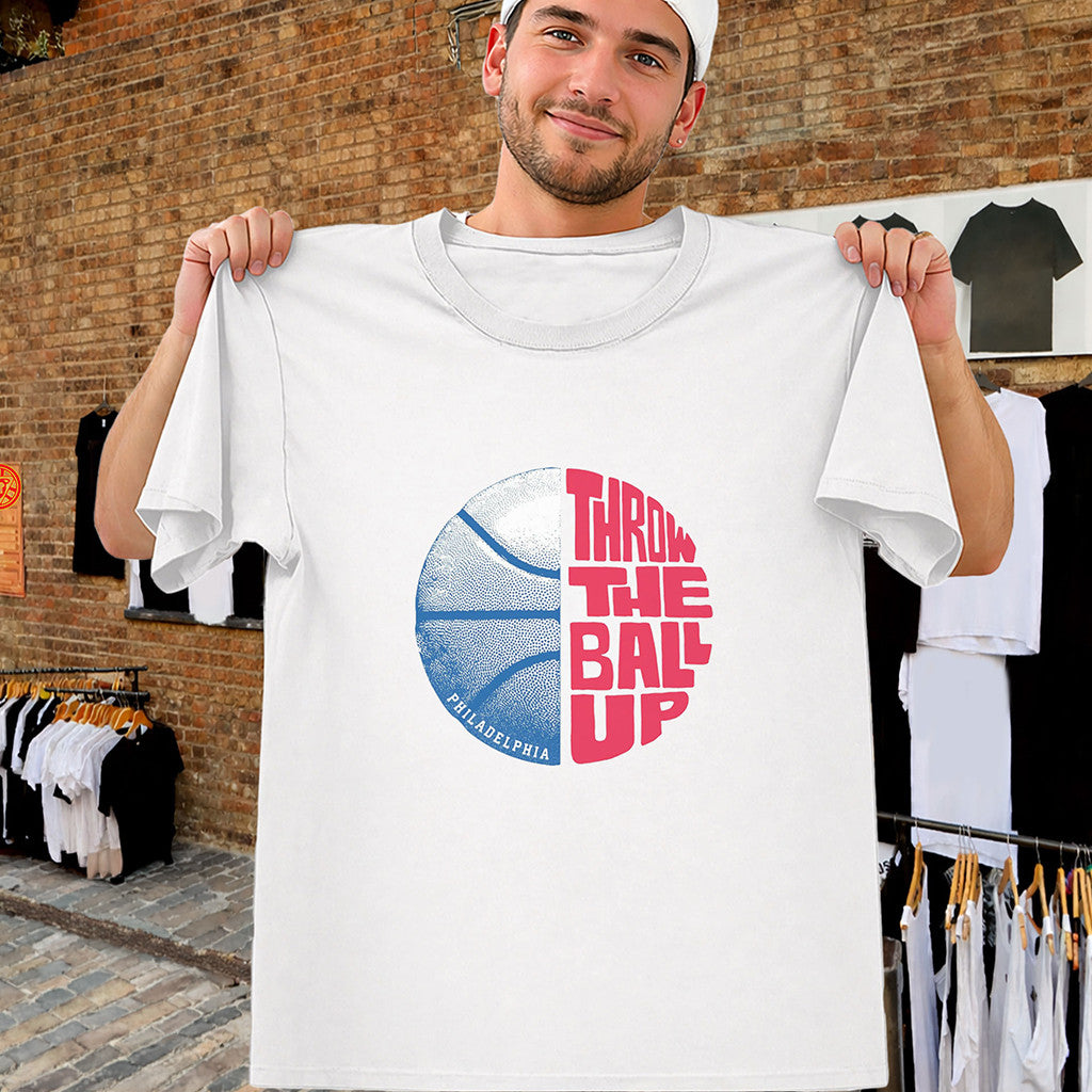 Throw Up The Ball Shirt Philly Basketball Rally T-Shirt Philadelphia 76ers Merch Fan Gifts - Merchluma
