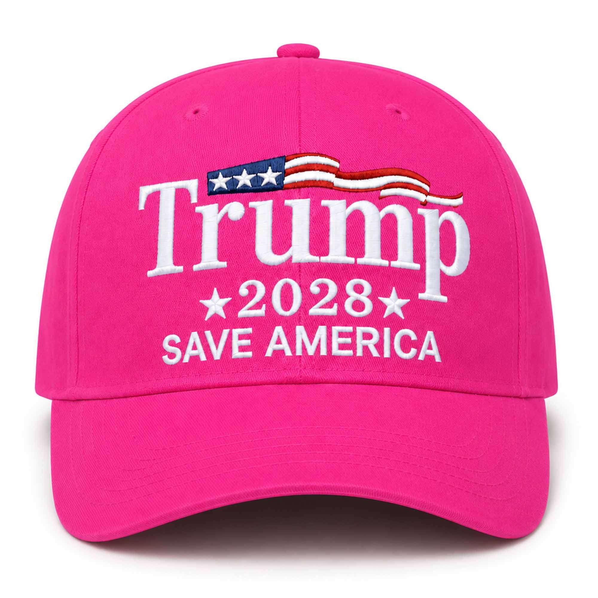Trump 2028 Save America Hat Embroidered MAGA Merch Election Cap Gift For Trump Fans - Merchluma