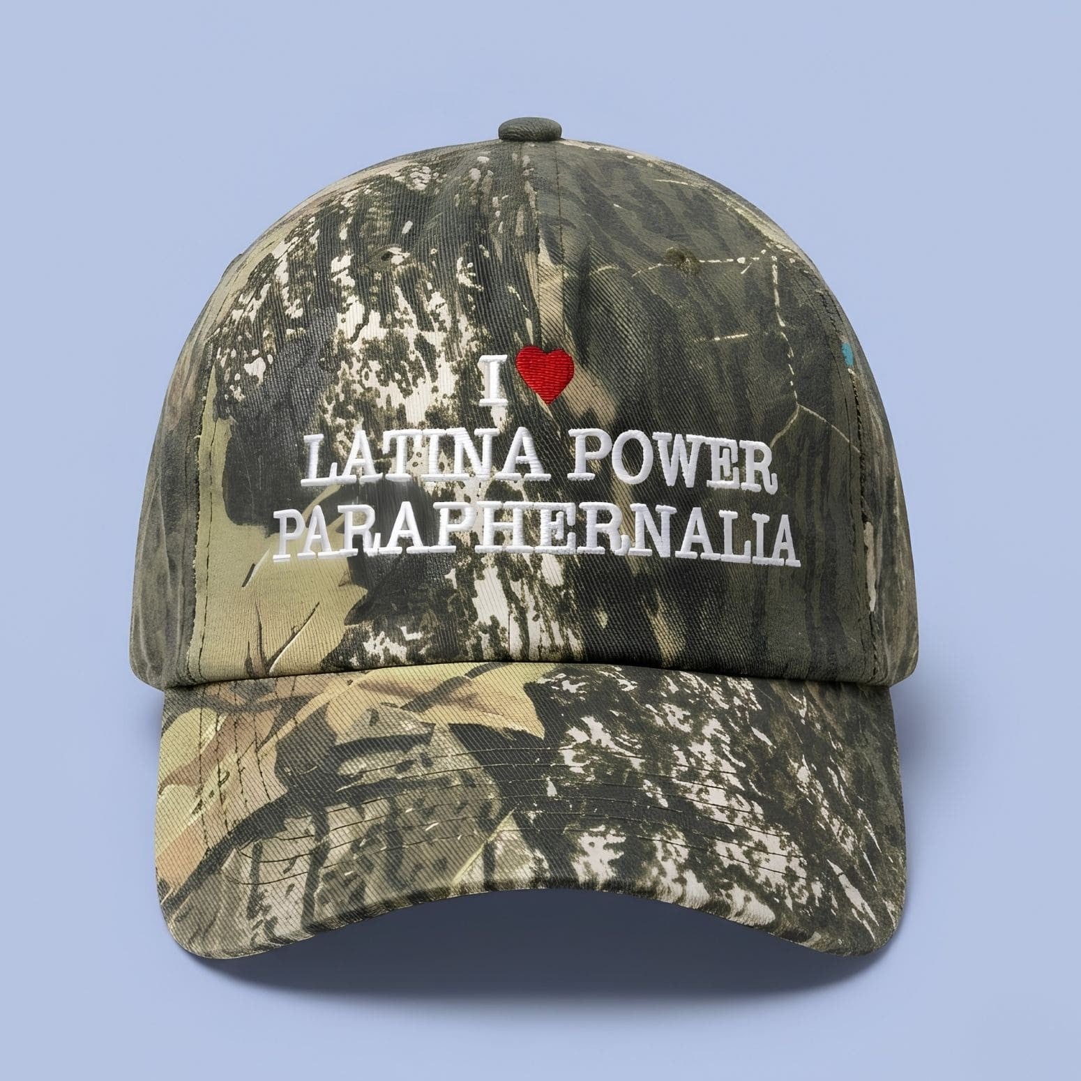 I Love Latina Power Paraphernalia Camo Hat Embroidered Gifts For Latina Feminist - Merchluma