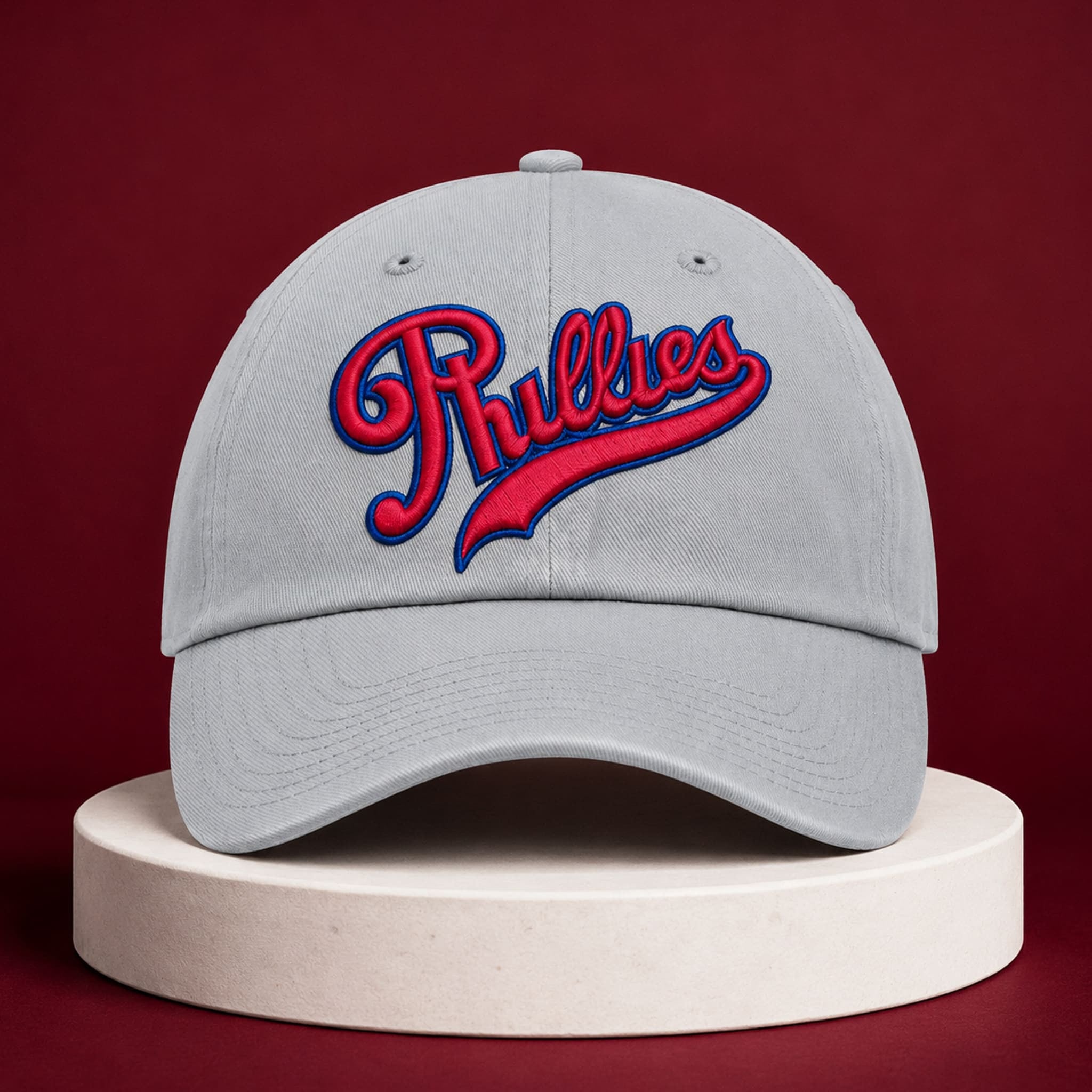 2026 Phillies Field Of Dreams Gray Hat Embroidered Philadelphia Phillies Merch Gifts For Fans - Merchluma