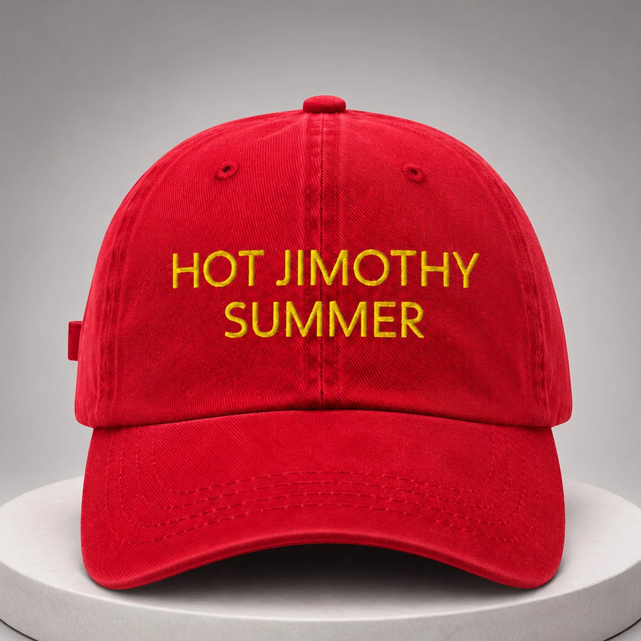 Hot Jimothy Summer Hat Red Embroidered Jimothy Raccoon Cap Summer Gifts For Friends - Merchluma