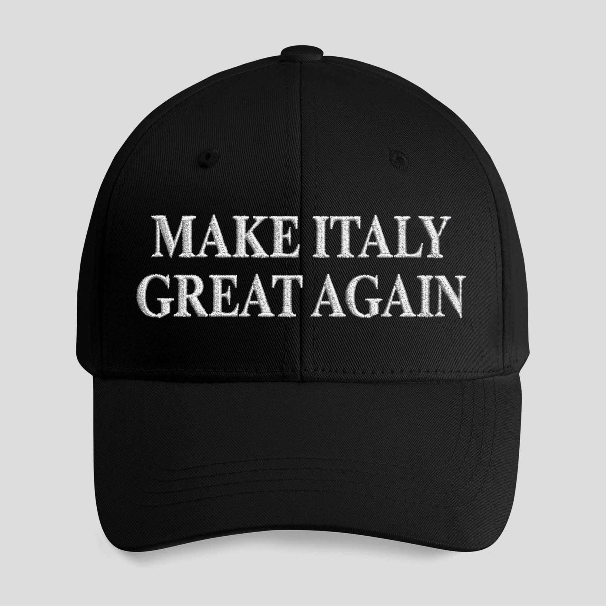 Make Italy Great Again Hat Black Embroidered Patriotic Cap Gifts For Italy Lovers - Merchluma